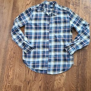 Gap Men's Blue Plaid Flannel Shirt small